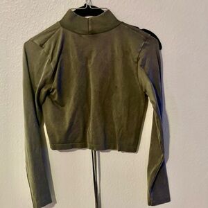 Olive green Zara cropped top
